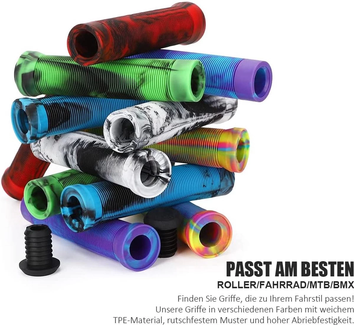 Suotu Stuntstep Handvatten - Grips - Universal - Ergonomic Mountain Step Grip Set - Handvatovertrek Voor Fietsgrepen 4 Suotu Stuntstep Handvatten - Grips - Universal - Ergonomic Mountain Step Grip Set - Handvatovertrek Voor Fietsgrepen - Afbeelding 4