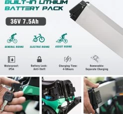 Merkloos Hitway 14F005 Elektrische Fiets E-bike | Opvouwbaar | 250W Motor | 7.5Ah | 16" | Zwart / Groen -Fiets Serie Winkel 1200x1111 10
