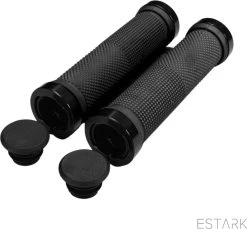ESTARK® - Fietshandvatten - Lock-On - Handvatten - Universeel - Fiets – Mountainbike – Professioneel - Grips - Extra Grip – Fietshandvaten -Handvaten - Handig Te Monteren - Anti-slip – Fietsen – Stuur – Bikegrips – Lock-on Aanspanbaar - Zwart - LO-zw -Fiets Serie Winkel 1200x1111 5