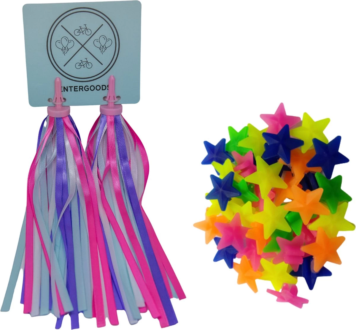 Entergoods® Fietsversiering Kinderfiets- Stuurslingers En Spaakkralen - Combi/Set - Fietsversiering Kinderen - Prinsessen Streamers Stuur + Spaakkralen Ster 1 Entergoods® Fietsversiering Kinderfiets- Stuurslingers En Spaakkralen - Combi/Set - Fietsversiering Kinderen - Prinsessen Streamers Stuur + Spaakkralen Ster