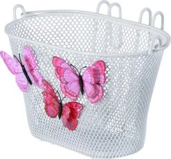Basil Jasmin Butterfly Kinderfietsmand - Staal - Inclusief Haken - Wit