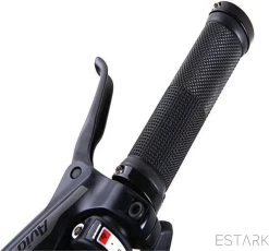 ESTARK® - Fietshandvatten - Lock-On - Handvatten - Universeel - Fiets – Mountainbike – Professioneel - Grips - Extra Grip – Fietshandvaten -Handvaten - Handig Te Monteren - Anti-slip – Fietsen – Stuur – Bikegrips – Lock-on Aanspanbaar - Zwart - LO-zw -Fiets Serie Winkel 1200x1118 3