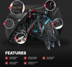 Merkloos Fietshoes - Voor 2 Fietsen Of 3 Fietsen - Waterdicht - Ultra Sterk & Dik - Premium PU Coating - Incl. Opberghoes -Fiets Serie Winkel 1200x1120 5