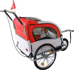 Fietskar Kind - Fietsaanhanger - Met Schokbreker - Rood -Fiets Serie Winkel 1200x1121 2