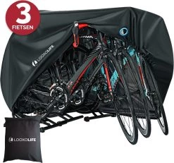 Merkloos Fietshoes - Voor 2 Fietsen Of 3 Fietsen - Waterdicht - Ultra Sterk & Dik - Premium PU Coating - Incl. Opberghoes