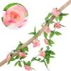 Bloemenslinger Rozen Fiets Roze - Stijlvolle Bloemenstreng Voor Fietsmand Of Stuur - 220 CM Bloemen - Plastic Kunstbloemen Fiets Slinger