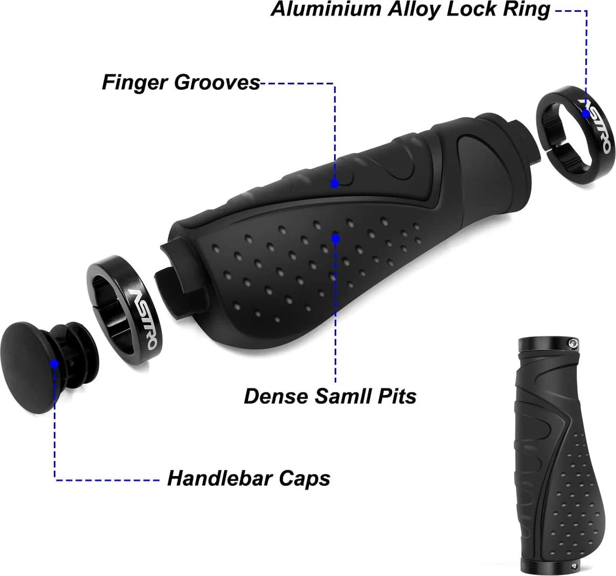 Merkloos Fietsgrepen - Antislip - Ergonomische MTB-Grepen - Twee Kanten - Lock-on-ontwerp - Voor 22,2 Mm Fietsen / Mountainbikes / Racefietshandvatten 2 Merkloos Fietsgrepen - Antislip - Ergonomische MTB-Grepen - Twee Kanten - Lock-on-ontwerp - Voor 22,2 Mm Fietsen / Mountainbikes / Racefietshandvatten - Afbeelding 2