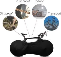 B-Y Sleeve Fietshoes T/m 29" - Fiets Beschermhoes - Racefiets Hoes - MTB - Bike Cover - Model: Black -Fiets Serie Winkel 1200x1129 2