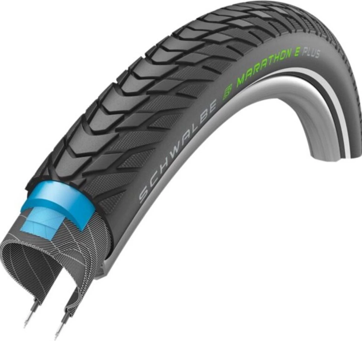 Buitenband Schwalbe Marathon E-Plus 28x1.50" / 40-622 Mm - Zwart Met Reflectie 2 Buitenband Schwalbe Marathon E-Plus 28x1.50" / 40-622 Mm - Zwart Met Reflectie - Afbeelding 2