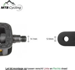 Fiets Pedalen - Anti Slip - Trappers Voor Fiets Met Reflector - 14.2mm Schroefdraad - 9/16 Inch -Zwart -Fiets Serie Winkel 1200x1130 4