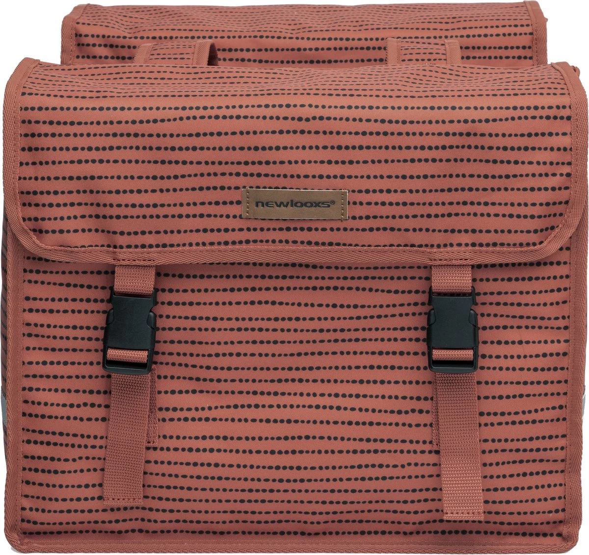 New Looxs Fiori Double Nomi Dubbele Fietstas - 30 Liter - Rood 2 New Looxs Fiori Double Nomi Dubbele Fietstas - 30 Liter - Rood - Afbeelding 2