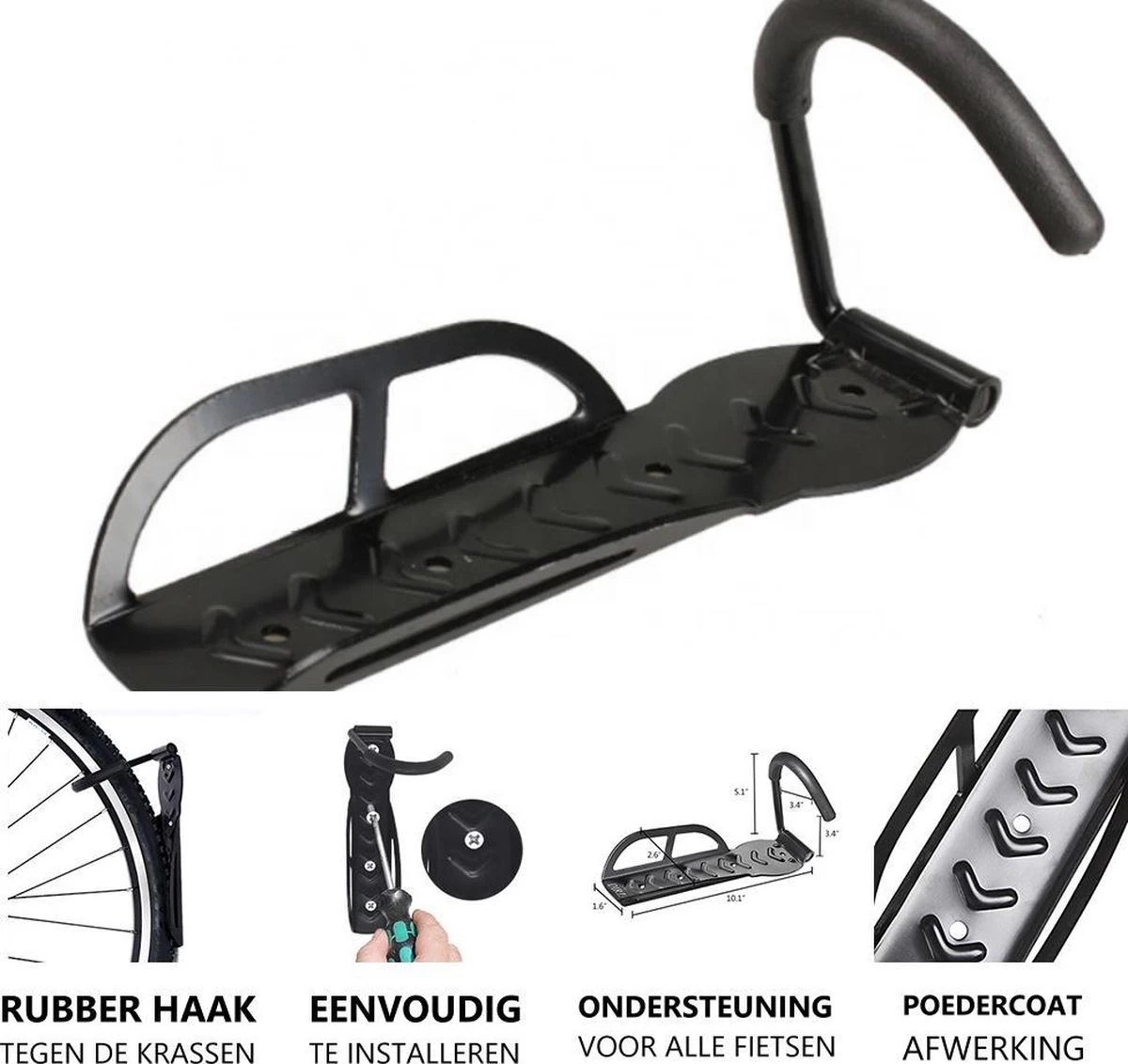 Merkloos Fiets Ophangsysteem 2x | Fietshaak | Muurbeugel | Ophangbeugel | Fietsbeugel | Fietsenrek 2 Merkloos Fiets Ophangsysteem 2x | Fietshaak | Muurbeugel | Ophangbeugel | Fietsbeugel | Fietsenrek - Afbeelding 2