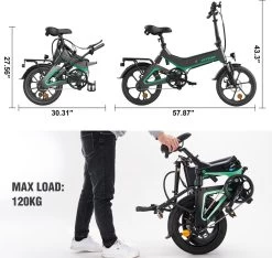 HITWAY Elektrische Fiets - Opvouwbare E-bike - 16 Inch-250W-2023 Model -Fiets Serie Winkel 1200x1138 8