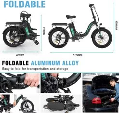 HITWAY Elektrische Fiets | 20" Opvouwbare Volwassen Vette Fiets | Batterij 36V/11,2Ah,Motor 250W, Max Bereik 35-90km | E Bike City -Fiets Serie Winkel 1200x1142 5