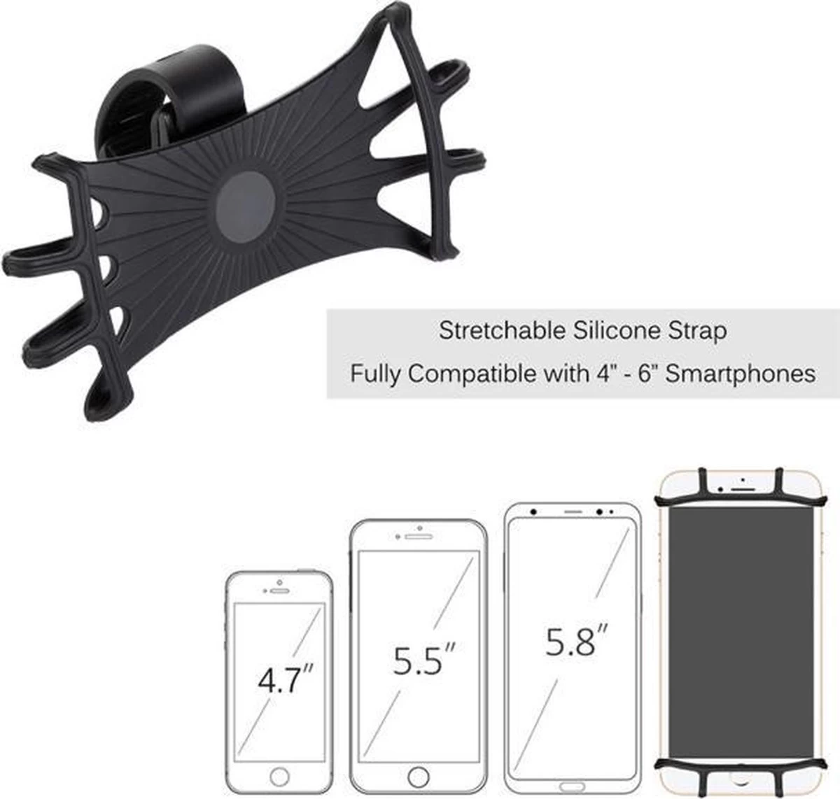 Merkloos Mobiele Telefoon Houder Voor Op Je Fiets | Geschikt Voor Elk Toestel | Houder Telefoon | Extra Stevig | Smartphone Houder | Stuur Houder | 360 Graden Draaibaar | Motor | Racefiets | Zwart 5 Merkloos Mobiele Telefoon Houder Voor Op Je Fiets | Geschikt Voor Elk Toestel | Houder Telefoon | Extra Stevig | Smartphone Houder | Stuur Houder | 360 Graden Draaibaar | Motor | Racefiets | Zwart - Afbeelding 5