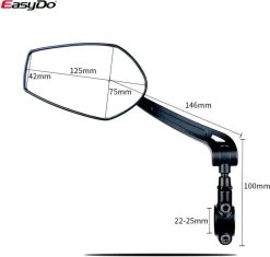 EasyDo Fietsspiegel Ebike Incl Grote Kijkhoek - Achteruitkijkspiegel - Links - 360º Verstelbaar - Multifunctioneel - Incl Inbussleutel -Fiets Serie Winkel 1200x1143 4