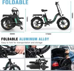 Hitway BK6 Elektrische Fiets | Opvouwbare E-bike | 20 Inch Fat Tire | 350W Motor | 10Ah | Zwart/Groen -Fiets Serie Winkel 1200x1147 8