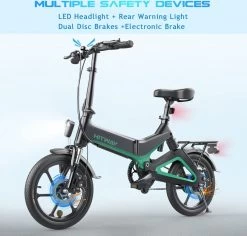 Merkloos Hitway 14F005 Elektrische Fiets E-bike | Opvouwbaar | 250W Motor | 7.5Ah | 16" | Zwart / Groen -Fiets Serie Winkel 1200x1148 5