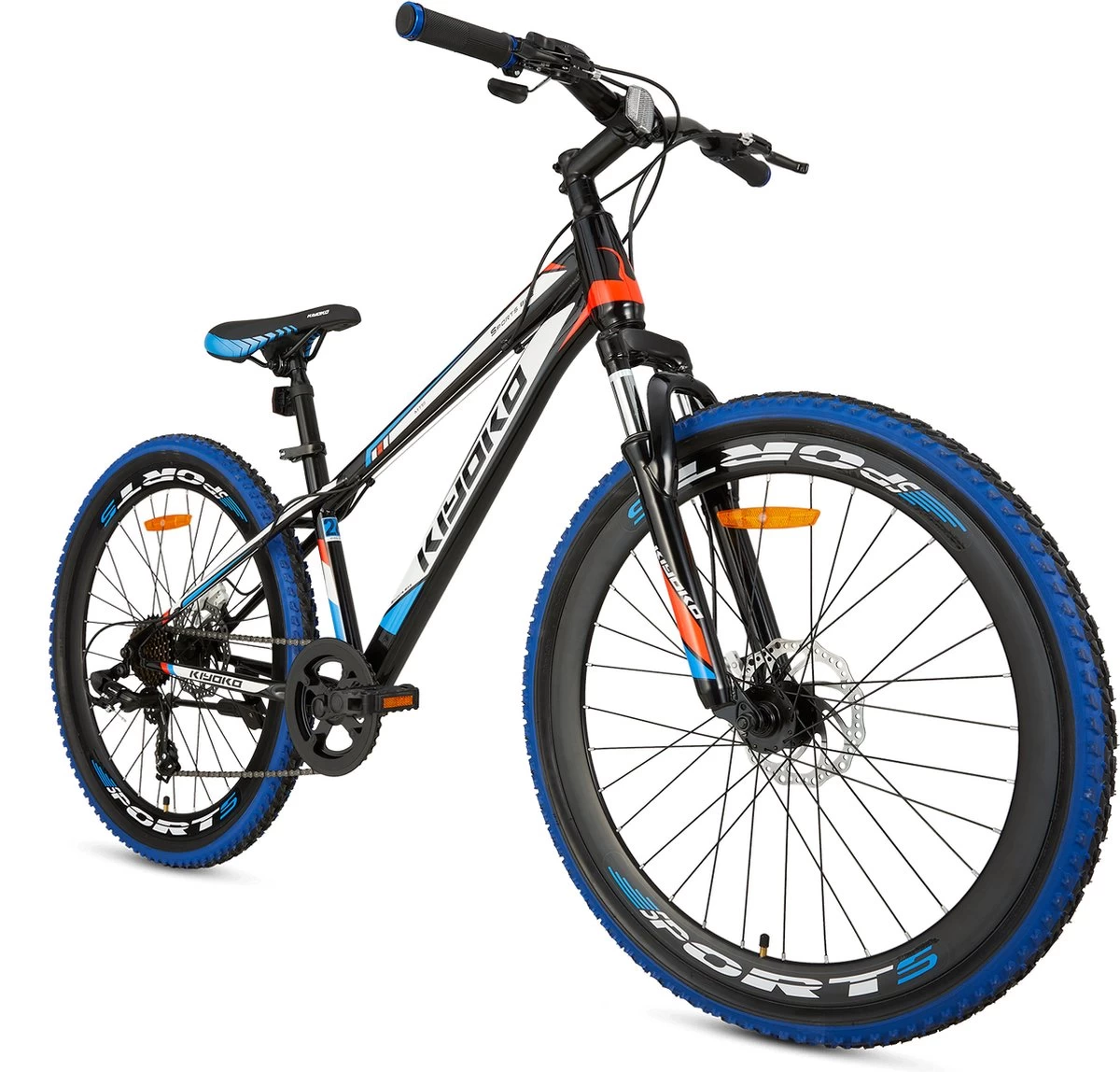 Supersuper Kiyoko Kinder Mountainbike - 7 Versnellingen - 26 Inch - Jongens - Zwart/Blauw 7 Supersuper Kiyoko Kinder Mountainbike - 7 Versnellingen - 26 Inch - Jongens - Zwart/Blauw - Afbeelding 7
