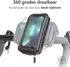Accezz Telefoonhouder Fiets - GSM Houder Fiets - Telefoonhouder Fiets Waterdicht - 360° Rotatie - Universeel - Zwart -Fiets Serie Winkel 1200x1148 7