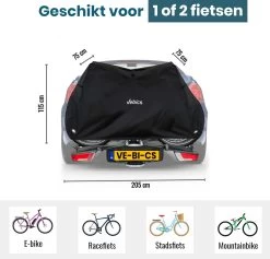 Vebics® Fietshoes Voor 2 Fietsen Fietsendrager - Waterdicht - Elektrische Fiets - Fietsbeschermhoes -Fiets Serie Winkel 1200x1153 3