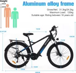 Hitway Elektrische Fiets Off-Road | Electric Mountain Bike | E-bike | 250W Motor | 26 Inch | Zwart -Fiets Serie Winkel 1200x1155 8
