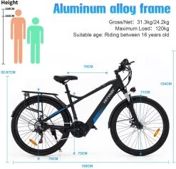 HITWAY 26" Elektrische Mountainbike, 35-70KM Power Assist-fietsen Voor Mannen En Vrouwen, 48V/7,5Ah/250W Krachtige E-bike 9 HITWAY 26" Elektrische Mountainbike, 35-70KM Power Assist-fietsen Voor Mannen En Vrouwen, 48V/7,5Ah/250W Krachtige E-bike -Fiets Serie Winkel 1200x1156 13