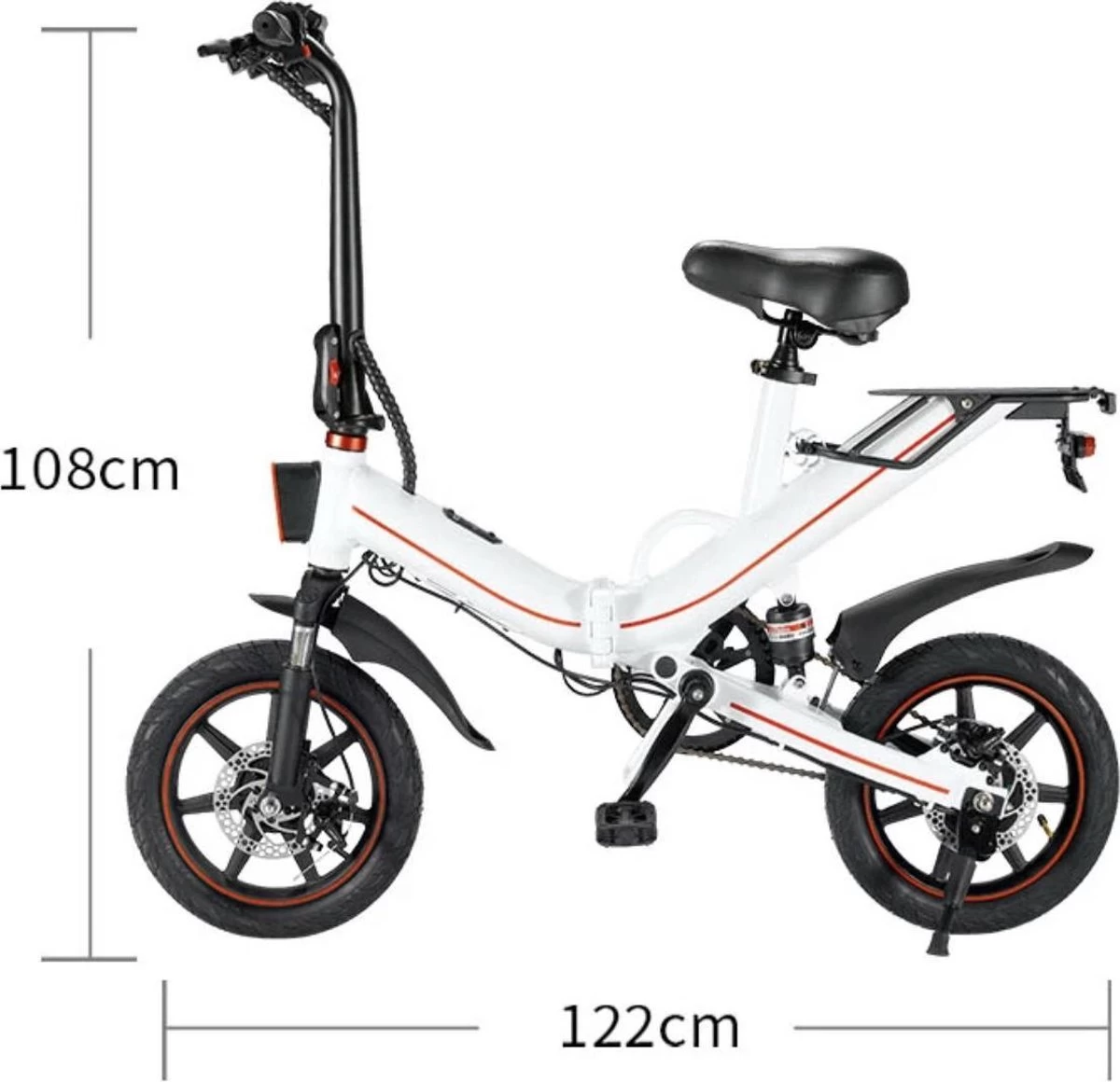 OUXI - V5 - 16 Inch - Elektrische Fiets - E Bike - Elektrische Vouwfiets - APP IOS/ Android - 500W Motor - 15Ah Lithuim Ion Batterij - Zwart 4 OUXI - V5 - 16 Inch - Elektrische Fiets - E Bike - Elektrische Vouwfiets - APP IOS/ Android - 500W Motor - 15Ah Lithuim Ion Batterij - Zwart - Afbeelding 4