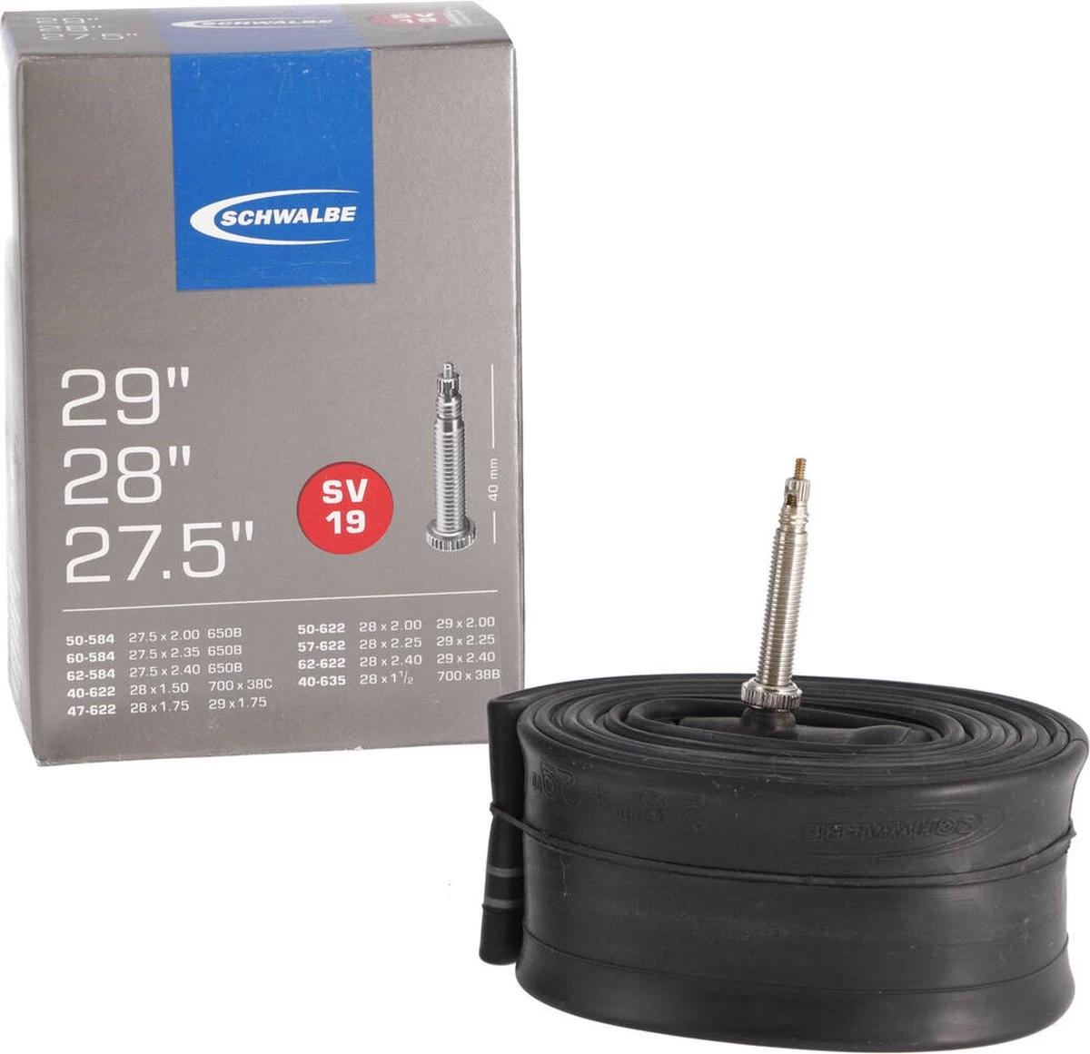 Schwalbe SV19 - Binnenband Mountainbike Van 27.5 Tem 29 Inch - Frans Ventiel - 40 Mm - 28 X 1 1/2 - 150 - 235 - 8 Schwalbe SV19 - Binnenband Mountainbike Van 27.5 Tem 29 Inch - Frans Ventiel - 40 Mm - 28 X 1 1/2 - 150 - 235 - - Afbeelding 8