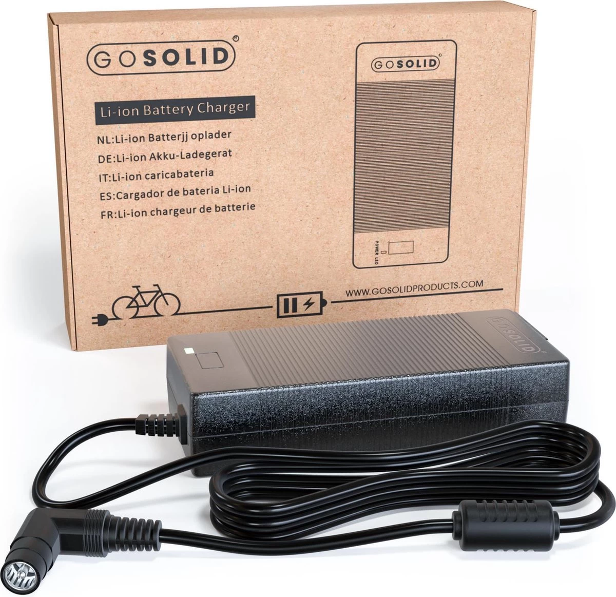 GO SOLID! ® Oplader Elektrische Fiets - 42V 2A - 1-Polige Plug 2 GO SOLID! ® Oplader Elektrische Fiets - 42V 2A - 1-Polige Plug - Afbeelding 2