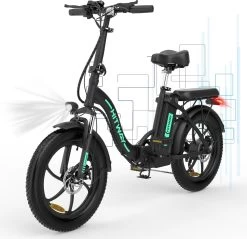 HITWAY Elektrische Fiets | 20" Opvouwbare Volwassen Vette Fiets | Batterij 36V/11,2Ah,Motor 250W, Max Bereik 35-90km | E Bike City