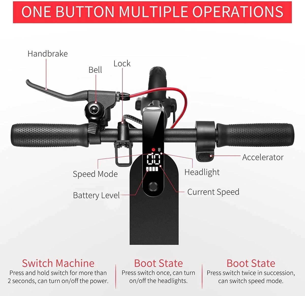Suotu Elektrische Step R6 - 8.5" Wielen - 25km/u - 25 Bereik - Instelbaar Snelheid Via APP - Zwart 6 Suotu Elektrische Step R6 - 8.5" Wielen - 25km/u - 25 Bereik - Instelbaar Snelheid Via APP - Zwart - Afbeelding 6