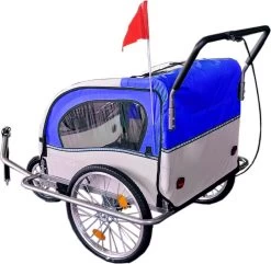 Fietskar Kind - Fietsaanhanger - Met Schokbreker - Blauw -Fiets Serie Winkel 1200x1173 6