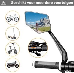 BikePro Verstelbare Fietsspiegel Set Incl. Reflectoren - Links & Rechts - Achteruitkijkspiegel Fiets - Geschikt Voor E Bike, Fiets, Motor, Step -Fiets Serie Winkel 1200x1175 5