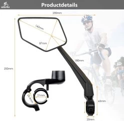 BikePro Verstelbare Fietsspiegel Set Incl. Reflectoren - Links & Rechts - Achteruitkijkspiegel Fiets - Geschikt Voor E Bike, Fiets, Motor, Step -Fiets Serie Winkel 1200x1178 6