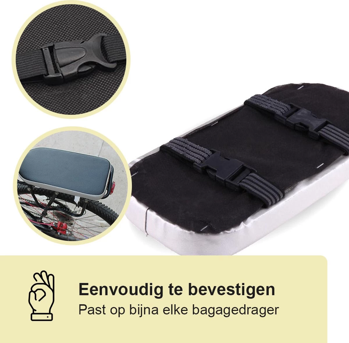 Lynnz® Bagagedrager Kussen - Fietskussen Achter - Bagagedragerkussen - Kussentje - Fiets Kussen 3 Lynnz® Bagagedrager Kussen - Fietskussen Achter - Bagagedragerkussen - Kussentje - Fiets Kussen - Afbeelding 3