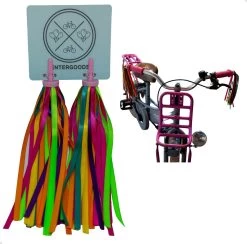 Entergoods® Stuurslingers - Fiets Versiering Kinderen - Stuurversiering Slingers - Handvat Streamers Voor Meisjes - Streamers Voor Jongens - Groen Oranje Paarse Franjes - 2 Stuks - 24 CM - Stuurslingers Voor Kinderfiets
