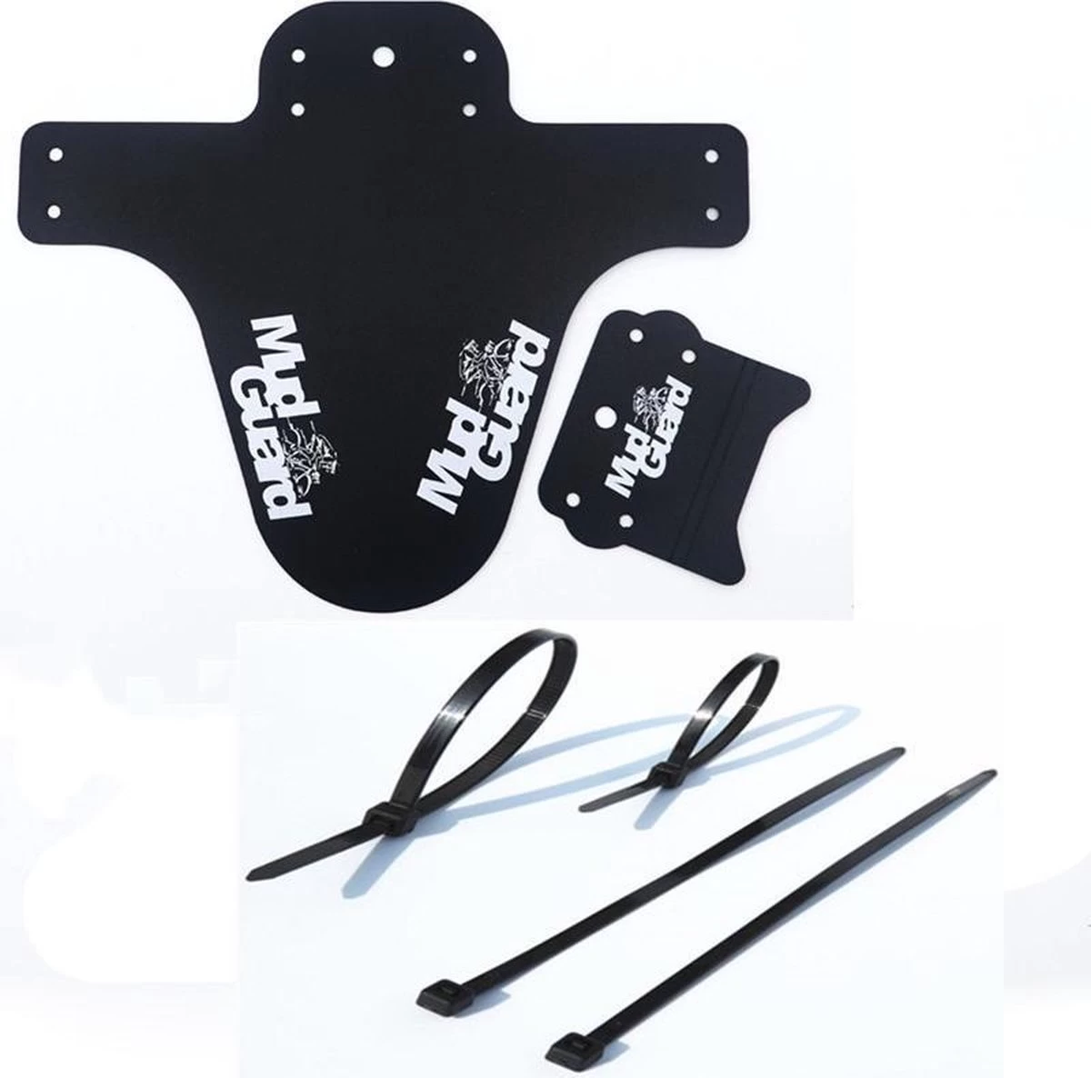Nixnix - Mudguard MTB - Ass Saver - Universeel Spatbord Mountainbike - Eenvoudige Bevestiging Tie Wrap - Zwart Met Wit Print 1 Nixnix - Mudguard MTB - Ass Saver - Universeel Spatbord Mountainbike - Eenvoudige Bevestiging Tie Wrap - Zwart Met Wit Print