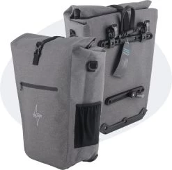 Voltano Luxe E-bike Fietstas 28L – Grijs – Pakaftas Met Laptop Vak – 100% Waterdicht - Met Gratis Schouderband