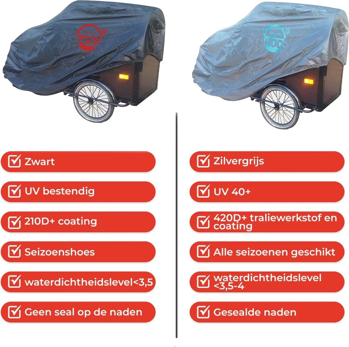 CUHOC Topkwaliteit Diamond Bakfietshoes Voor Bakfiets (met Huif) 4 CUHOC Topkwaliteit Diamond Bakfietshoes Voor Bakfiets (met Huif) - Afbeelding 4