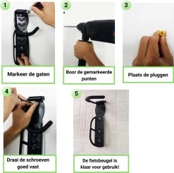 Merkloos Fiets Ophangsysteem -fietshaak- Muurbeugel Fiets- Ophangbeugel Fiets-Fietsbeugel Muur- Geschikt Voor Mountainbikes En Racefietsen- Max 30 Kg- Incl. Montagemateriaal Met Potlood- Geschikt Voor Stevige/gladde Muur -Fiets Serie Winkel 1200x1192 6