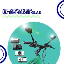 Beyond Gold - Fietsspiegel - Links - Reflectie Strip - E Step - Elektrische Fiets - Mountain Bike - Incl Grote Kijkhoek - Achteruitkijkspiegel - 360º Verstelbaar - Multifunctioneel - Incl Inbussleutel - Fiets Spiegel -Fiets Serie Winkel 1200x1195 3