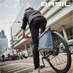 Basil City Fietsshopper - Enkele Fietstas - 14-16 Liter - Graphite Blauw -Fiets Serie Winkel 1200x1197