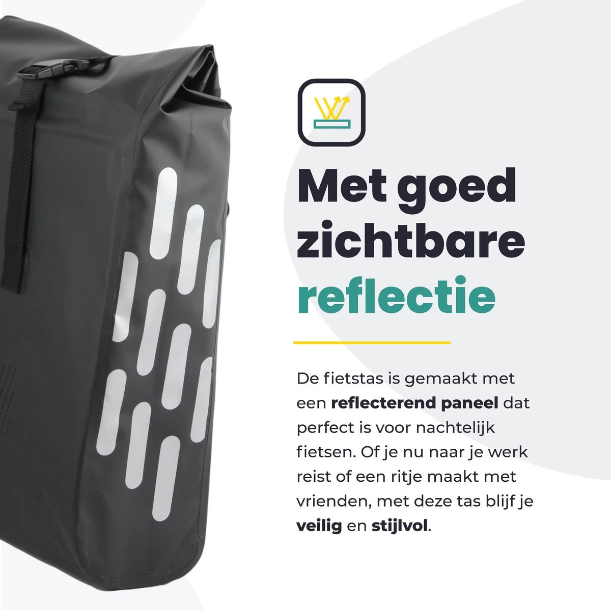 Voltano Luxe Fietstas 22L - Volledig Verstevigd - Enkele Pakaftas - Zwart - 100% Waterdicht - Hitte Gelast Voor Extra Stevigheid En 100% Waterdichtheid 11 Voltano Luxe Fietstas 22L - Volledig Verstevigd - Enkele Pakaftas - Zwart - 100% Waterdicht - Hitte Gelast Voor Extra Stevigheid En 100% Waterdichtheid - Afbeelding 11