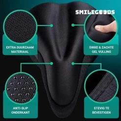 Smilegoods® Gel Zadelhoes Fiets 3D - Zadeldek - Zadelhoes Waterdicht - Zadeldek Fiets - Universeel Brede Zadels - Veiligheidsreflector Voor In Het Donker -Fiets Serie Winkel 1200x1200 1029