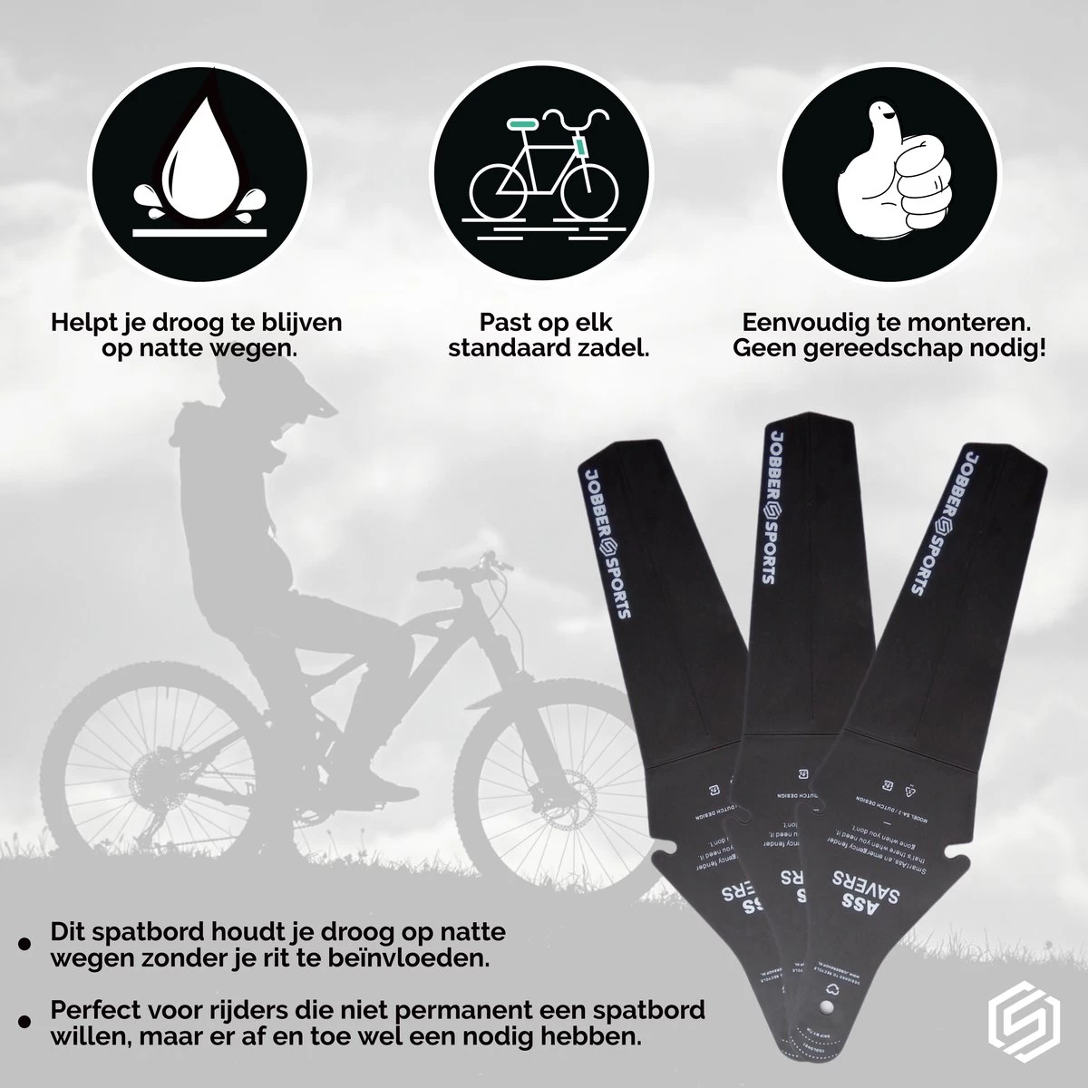 Jobber Sports - Ass Saver - Achterspatbord - Spatbord - Mountainbike 3 Jobber Sports - Ass Saver - Achterspatbord - Spatbord - Mountainbike - Afbeelding 3