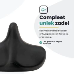Voltano City XXXL Fietszadel – Unisex Extra Breed Fietszadel – Tegen Zadelpijn – 100% Waterdicht – Incl. Gratis Zadelstrop - Zwart -Fiets Serie Winkel 1200x1200 1143