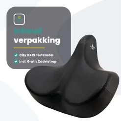 Voltano City XXXL Fietszadel – Unisex Extra Breed Fietszadel – Tegen Zadelpijn – 100% Waterdicht – Incl. Gratis Zadelstrop - Zwart -Fiets Serie Winkel 1200x1200 1145