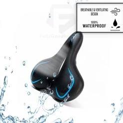 Voltano City / Tour Fietszadel - Comfortabel Gel Zadel - Met Uitsparing - Unisex - Zwart / Blauw - Elastomeren Vering Voor Extra Comfort -Fiets Serie Winkel 1200x1200 1174