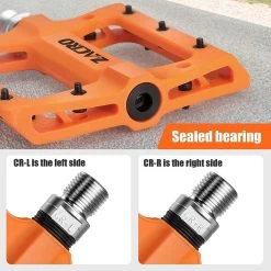 Zacro Fietspedalen - Nylon Antislip Mountainbike Pedalen - Platformpedalen - 9/16 - 2 Lagers - Antislip Waterdicht Anti Stof - Oranje -Fiets Serie Winkel 1200x1200 1239